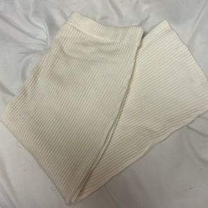 Creme knit midi skirt